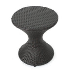 Slim Hourglass Rattan Outdoor Side Table