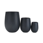 Egg Shaped Lightweight Outdoor Planter, Set of 3