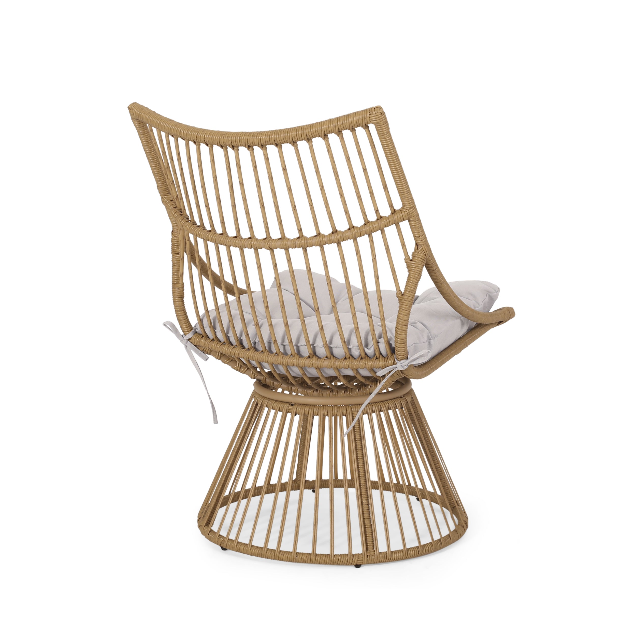 Strontianite Outdoor Rattan Chair with High Back Design