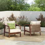 Calder Outdoor Lounge Chair with Woven Backrest