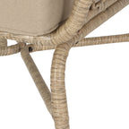 Zircon Outdoor Club Chair with Woven Wicker Weave Design and Back Cushion, Set of 2
