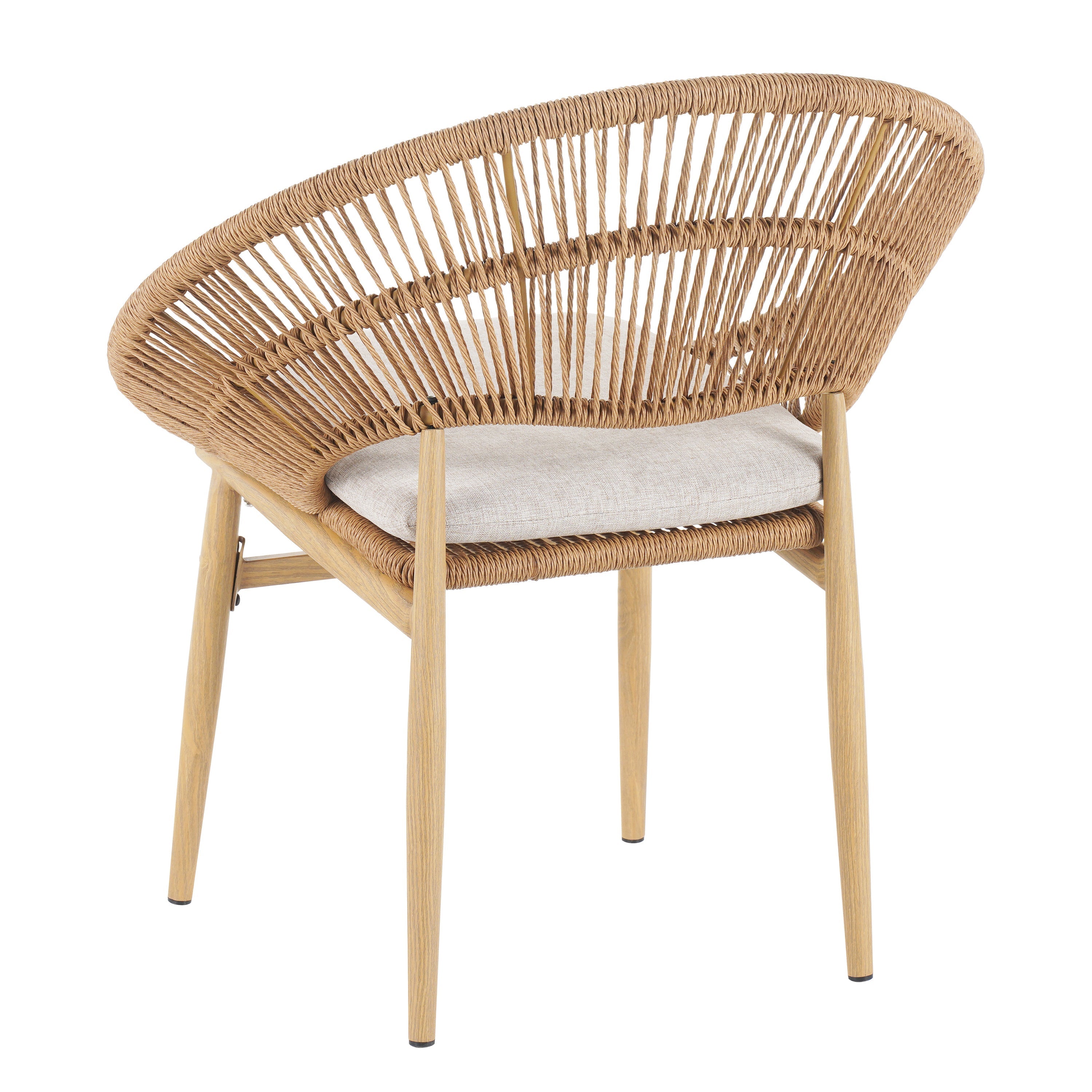 Cyril Outdoor Wicker Papasan Style Dining Chair, Set of 2