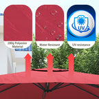 11' Outdoor Square Double Top Patio Umbrella, Base Not Included