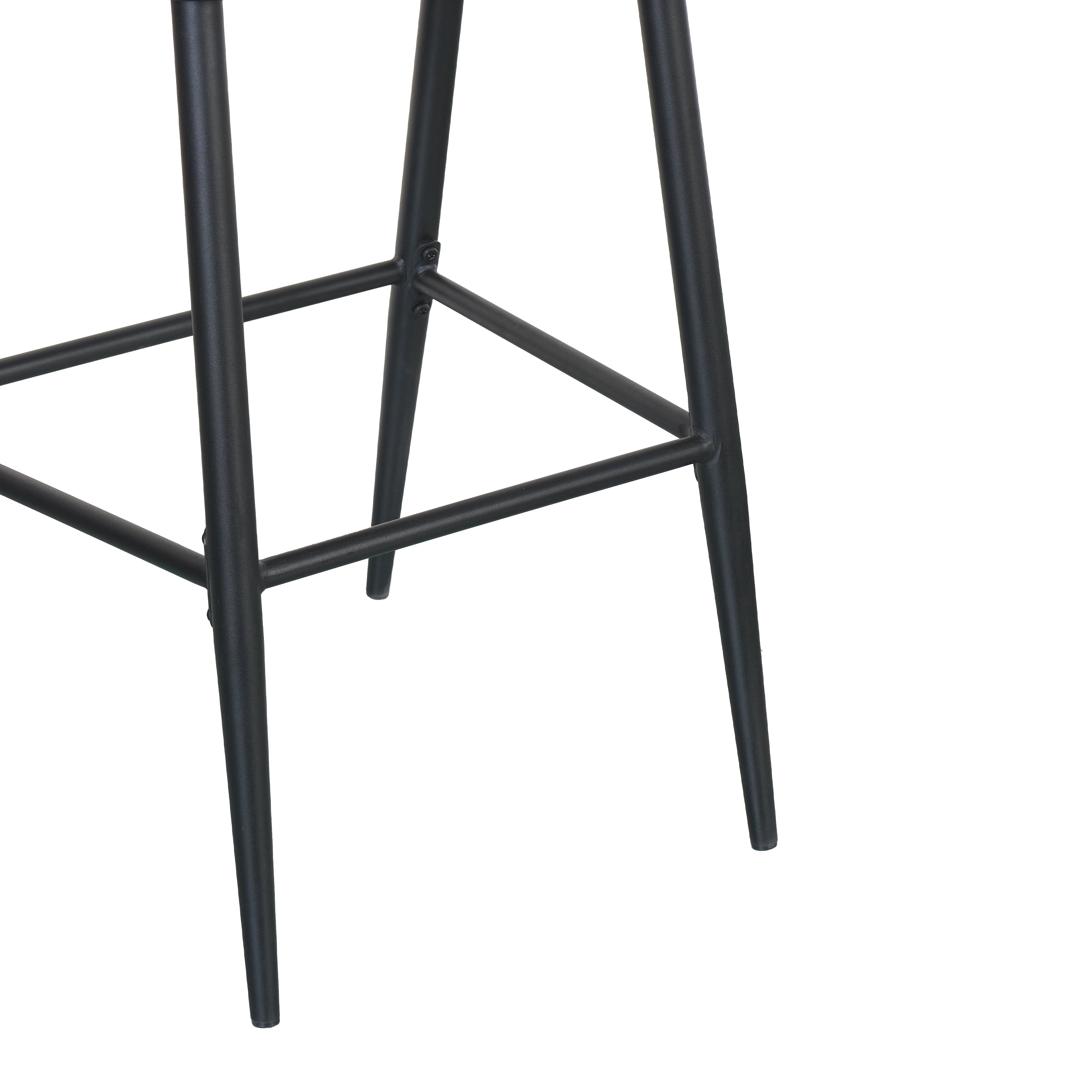Outdoor Metal Frame Stools with Scallop-Shaped Backrest & Water-Resistant Cushions, Set of 2