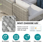 7-Piece Outdoor Wicker Sectional Sofa with Water Resistant Cushions and Coffee Table