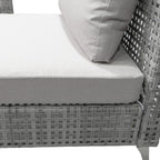 7-Piece Outdoor Wicker Sectional Sofa with Water Resistant Cushions and Coffee Table