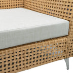 7-Piece Outdoor Wicker Sectional Sofa with Water Resistant Cushions and Coffee Table