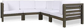 5-Piece Outdoor Sectional with V Shape and Slat Panel Design