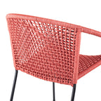 Quilla Indoor Outdoor Stackable Rope Dining Chairs, Set of 2