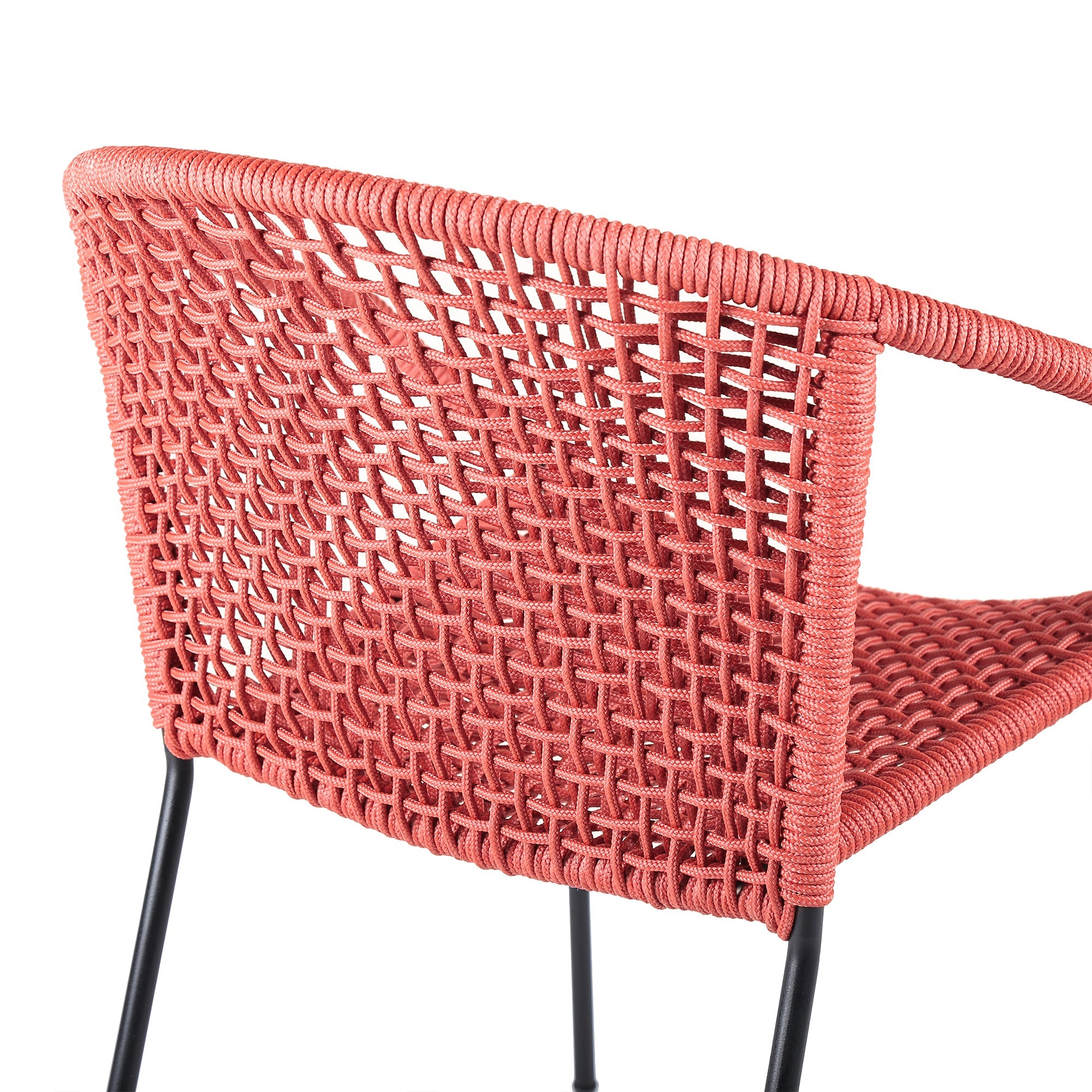 Quilla Indoor Outdoor Stackable Rope Dining Chairs, Set of 2