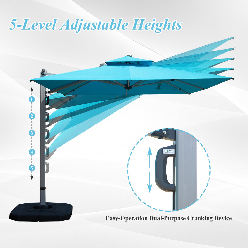 9'x 11' Rectangle Cantilever Umbrella with Center Pole, Base Not Included
