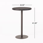 Outdoor 26" Round Rattan Bar Table