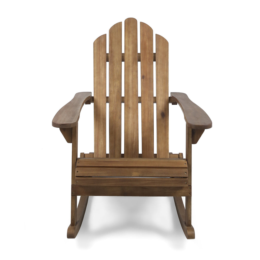 Echoes Outdoor Acacia Wood Adirondack Rocking Chair