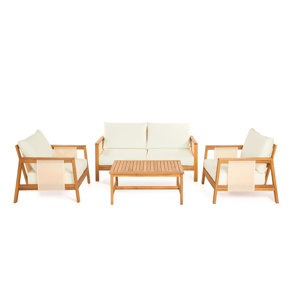 Khali 4 Piece Acacia Wood Outdoor Set