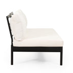 4-Piece Outdoor Sectional Sofa Set with Coffee Table, Water-Resistant Cushions and Iron Frame