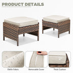Marlowe Wicker Outdoor Ottomans, Set of 2