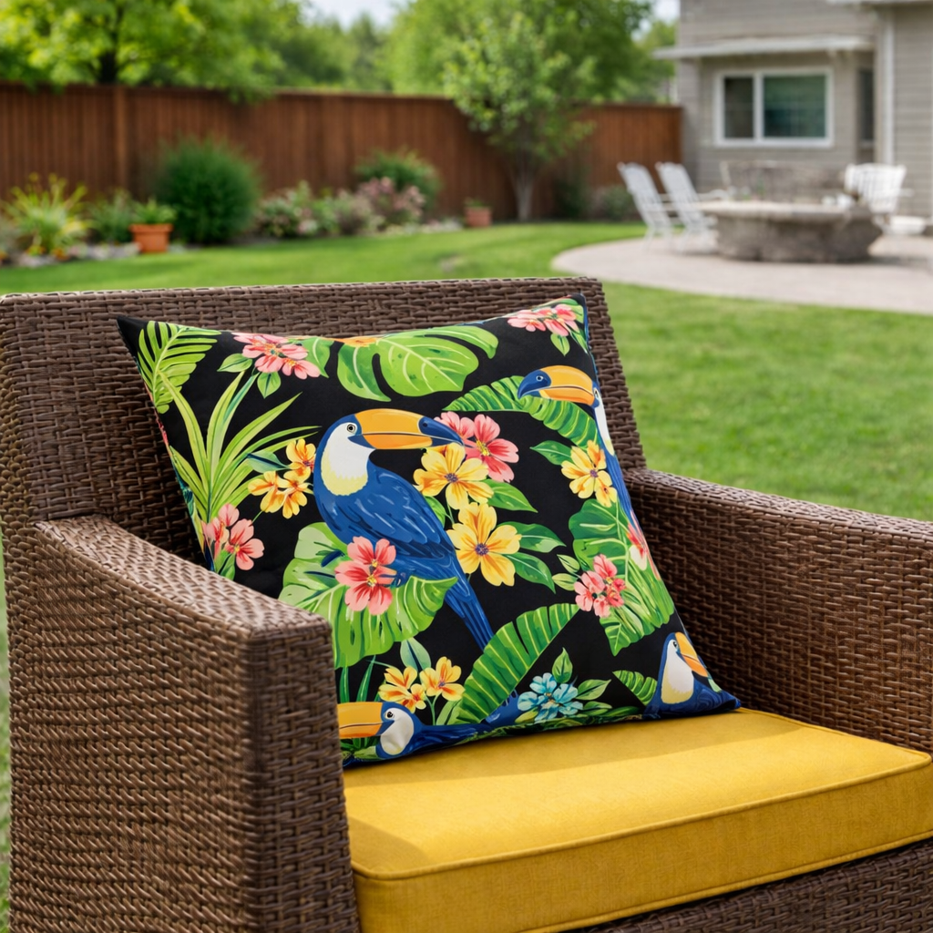 Rich Forest 18x18 Waterproof & Fade-Resistant Outdoor Throw Pillows, Set of 2