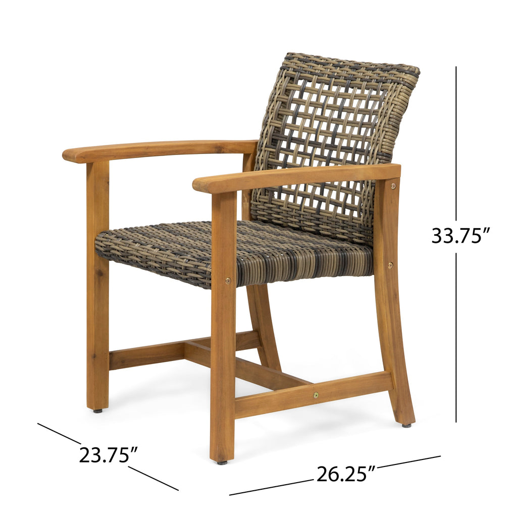 Hampton Outdoor Rattan Dining Chairs, Set of 2