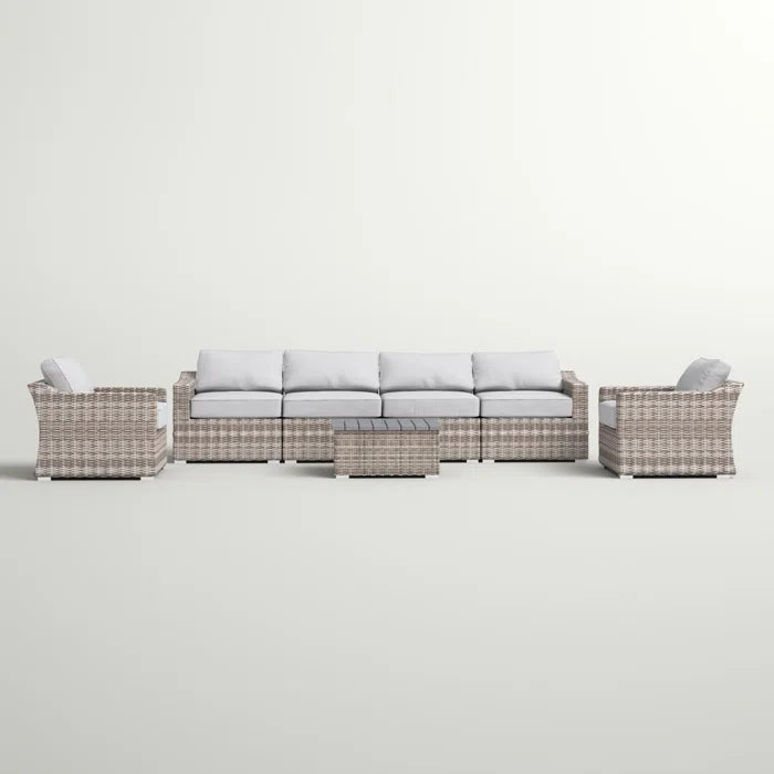 Laguna Sol Fully Assembled 6-Person All-Weather Wicker Sectional Seating Set