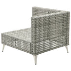 7-Piece Outdoor Wicker Sectional Sofa with Water Resistant Cushions and Coffee Table