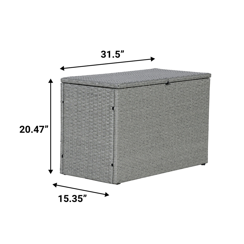 Nino Modern Minimalist Outdoor Faux Wicker Deck and Patio Storage Box
