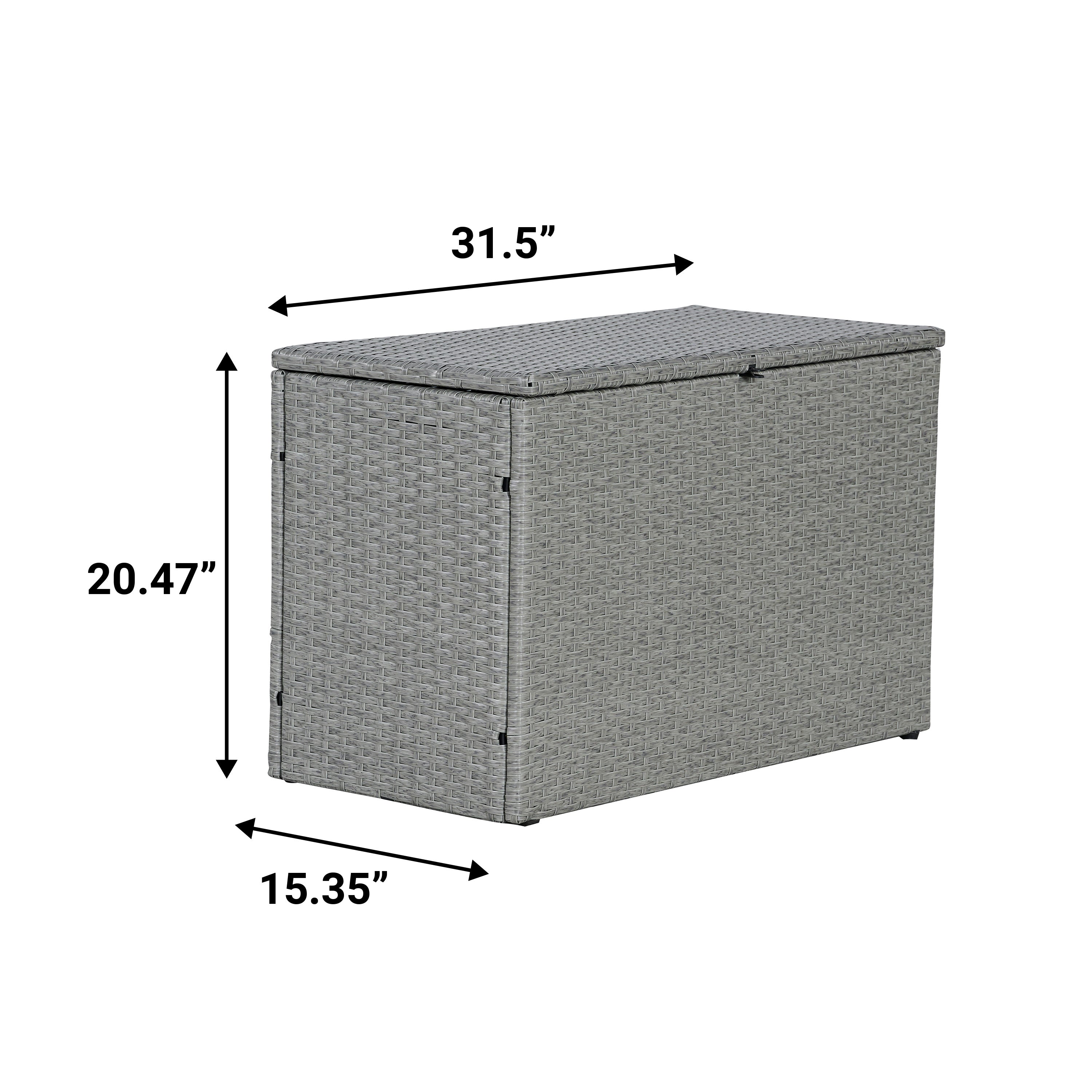 Nino Modern Minimalist Outdoor Faux Wicker Deck and Patio Storage Box