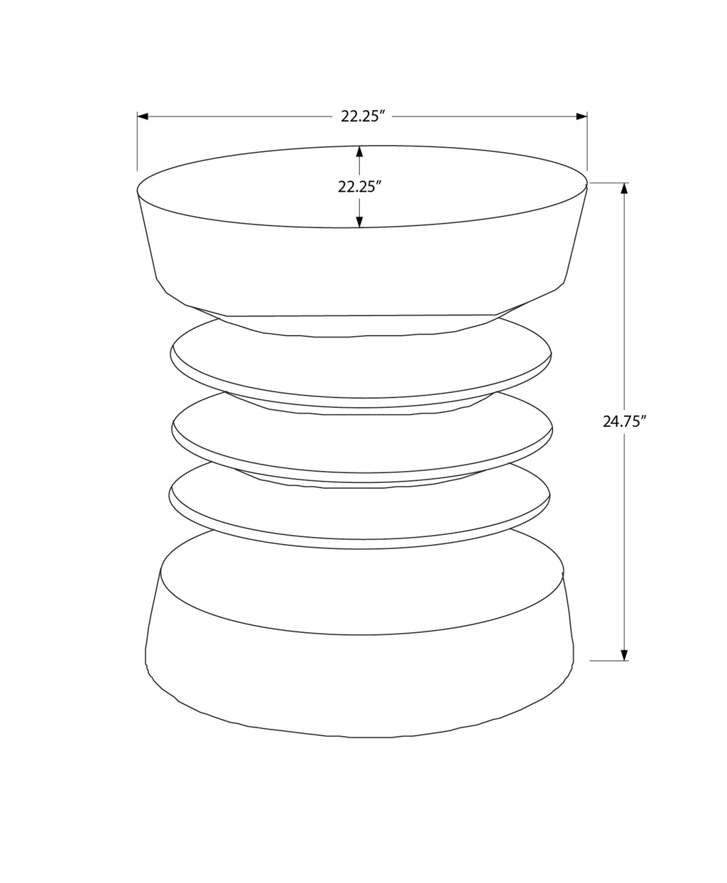 Modern Drum Indoor Outdoor Accent Table