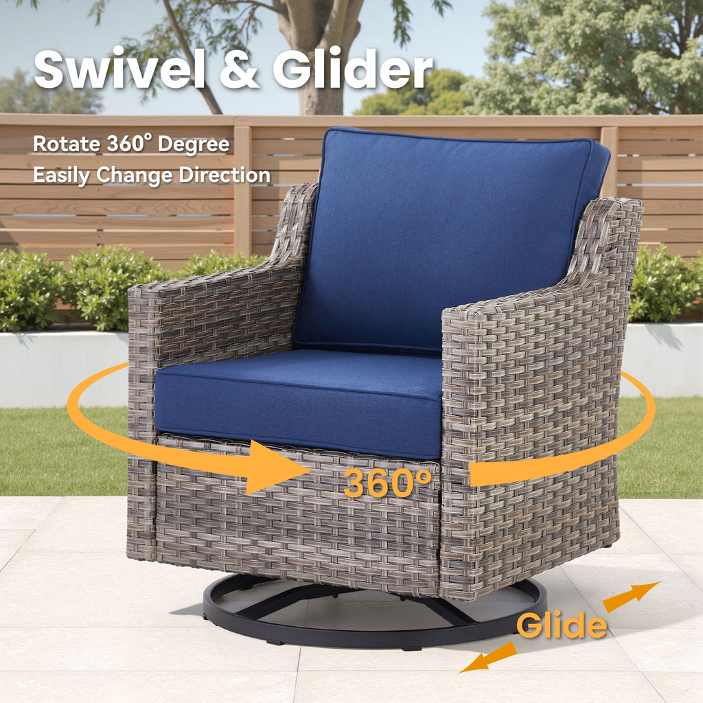 Tatum Outdoor Swivel Rocking Chairs, Set of 2
