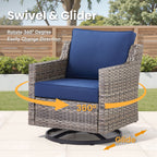 Tatum Outdoor Swivel Rocking Chairs, Set of 2