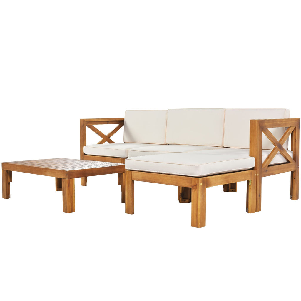 5-Piece Outdoor Sectional Sofa Set with Cushions