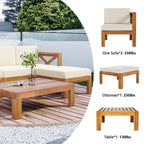5-Piece Outdoor Sectional Sofa Set with Cushions