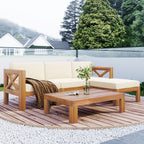 5-Piece Outdoor Sectional Sofa Set with Cushions