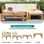 5-Piece Outdoor Sectional Sofa Set with Cushions