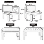 5-Piece Outdoor Sectional Sofa Set with Cushions