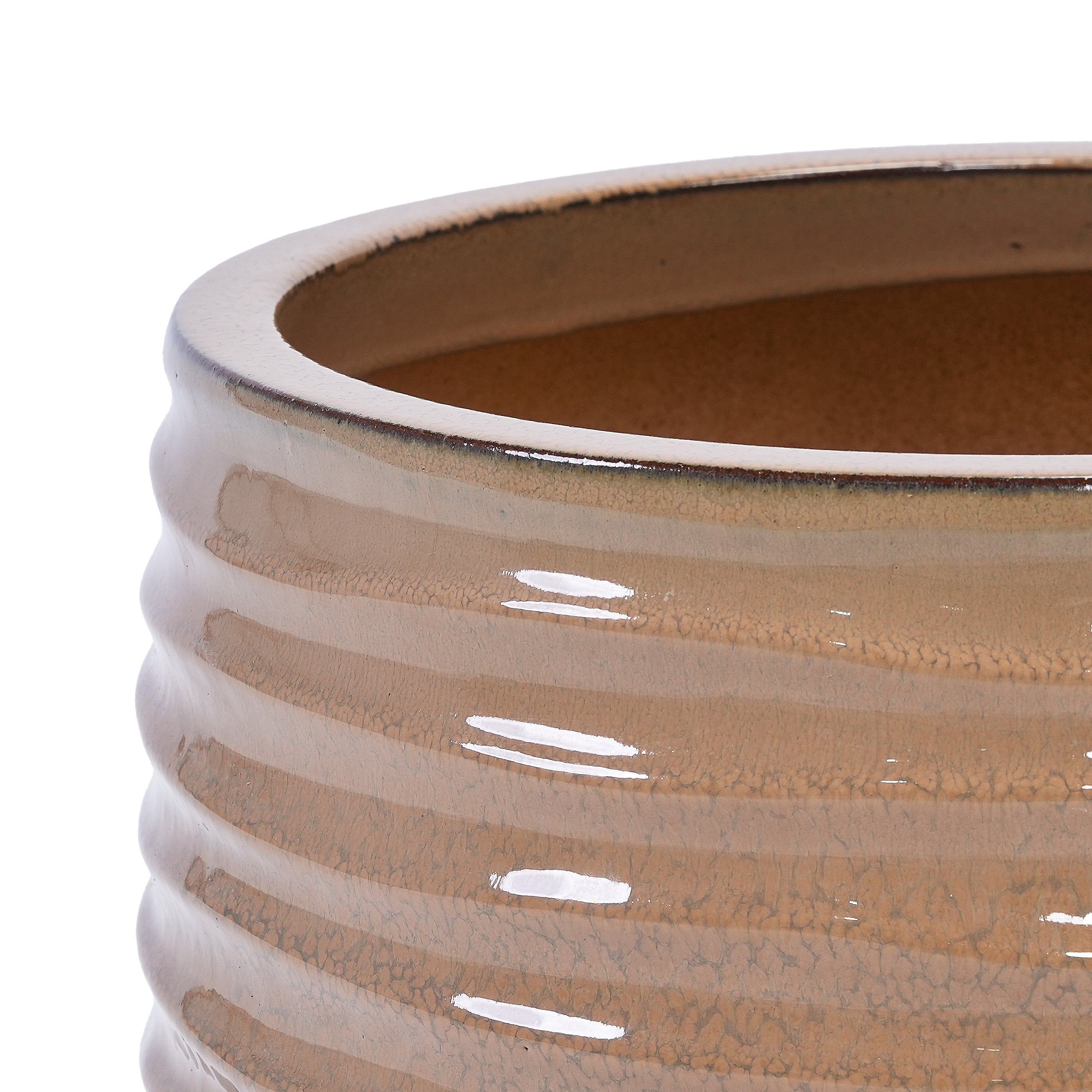 Calan Handmade Glazed Ceramic Planter, Set of 3