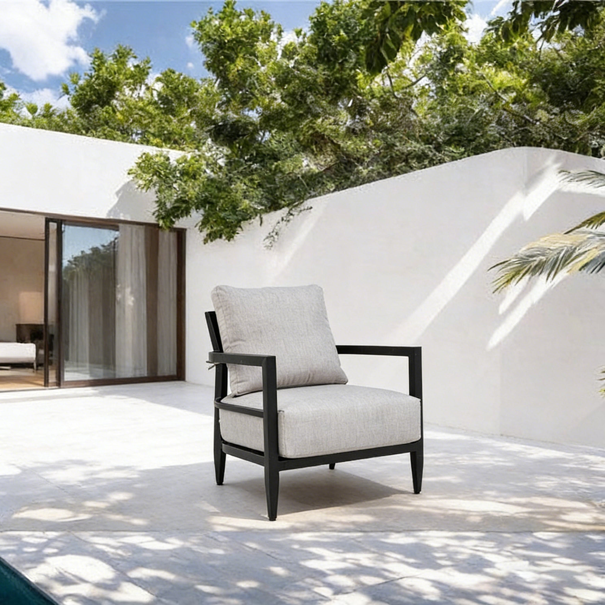 Mariner Outdoor Aluminum Club Chairs and Sunbrella Cushions