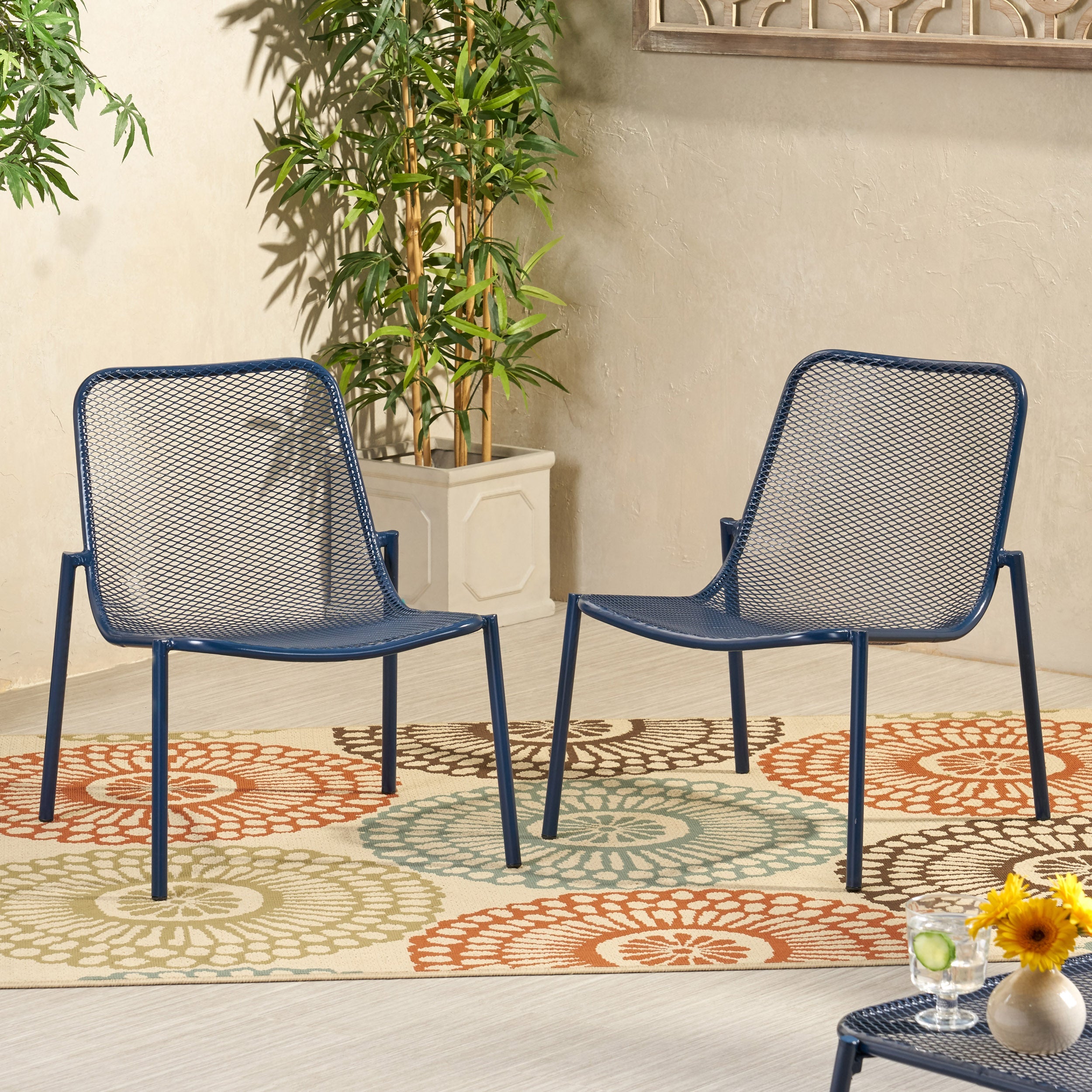 Kincaid Stackable Iron Chairs, Set of 2