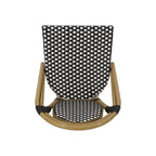 PE Rattan and Aluminum Bistro Chair with Sloped Arms, Set of 2