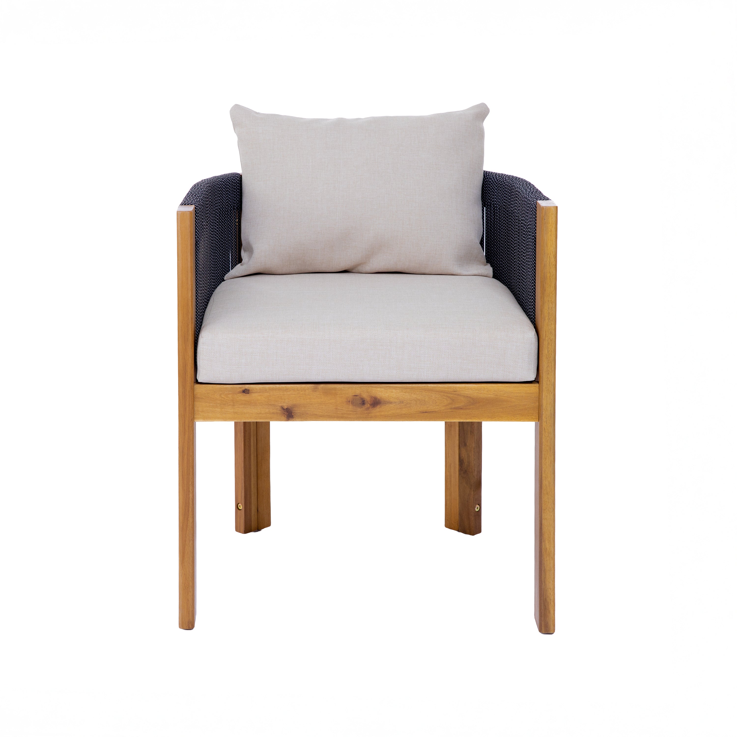 Matera Outdoor Wood & Rope Dining Chairs, Set of 2