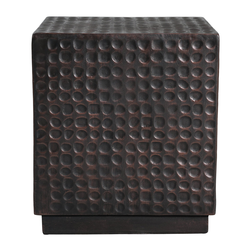 Antique Copper Cube Outdoor Side Table