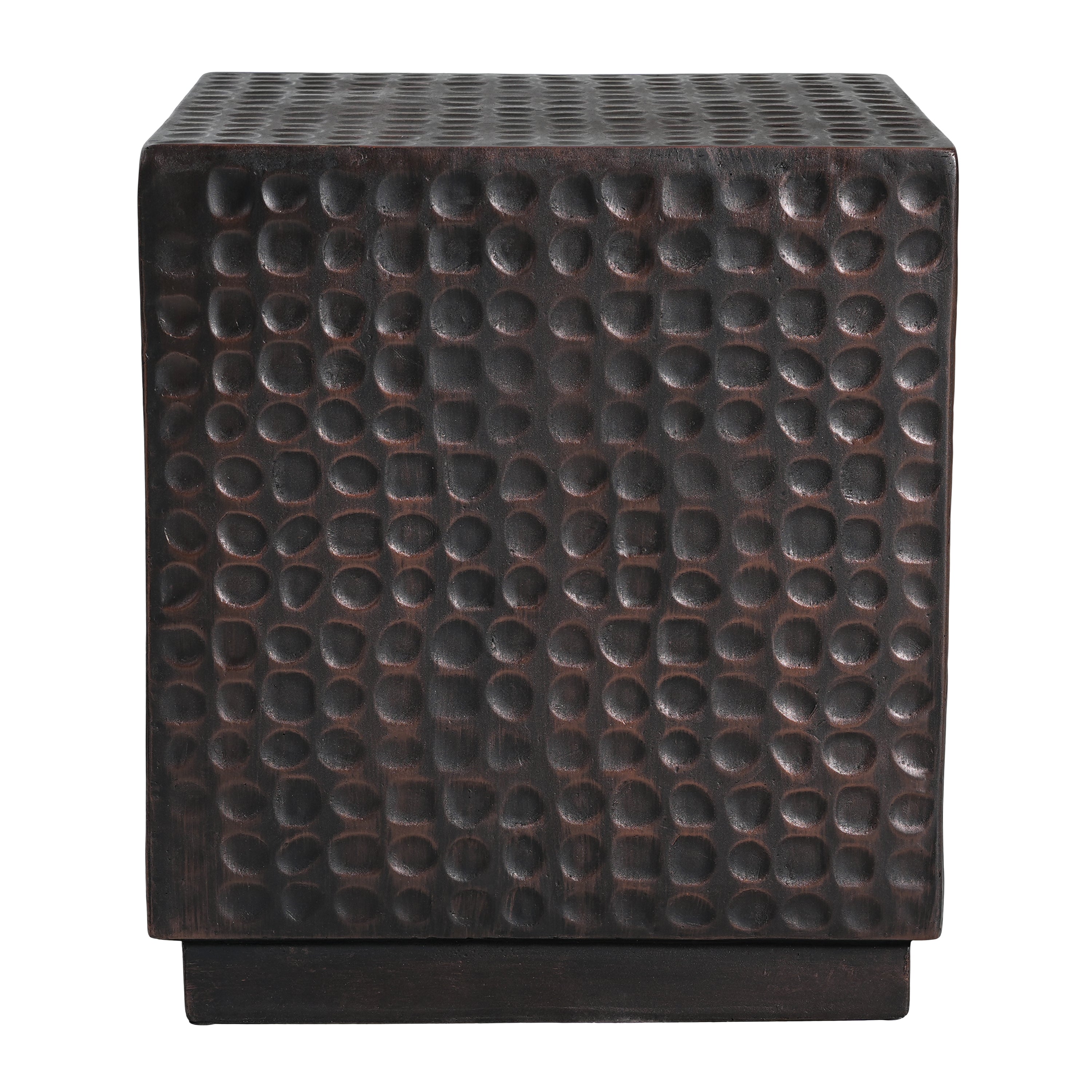 Antique Copper Cube Outdoor Side Table