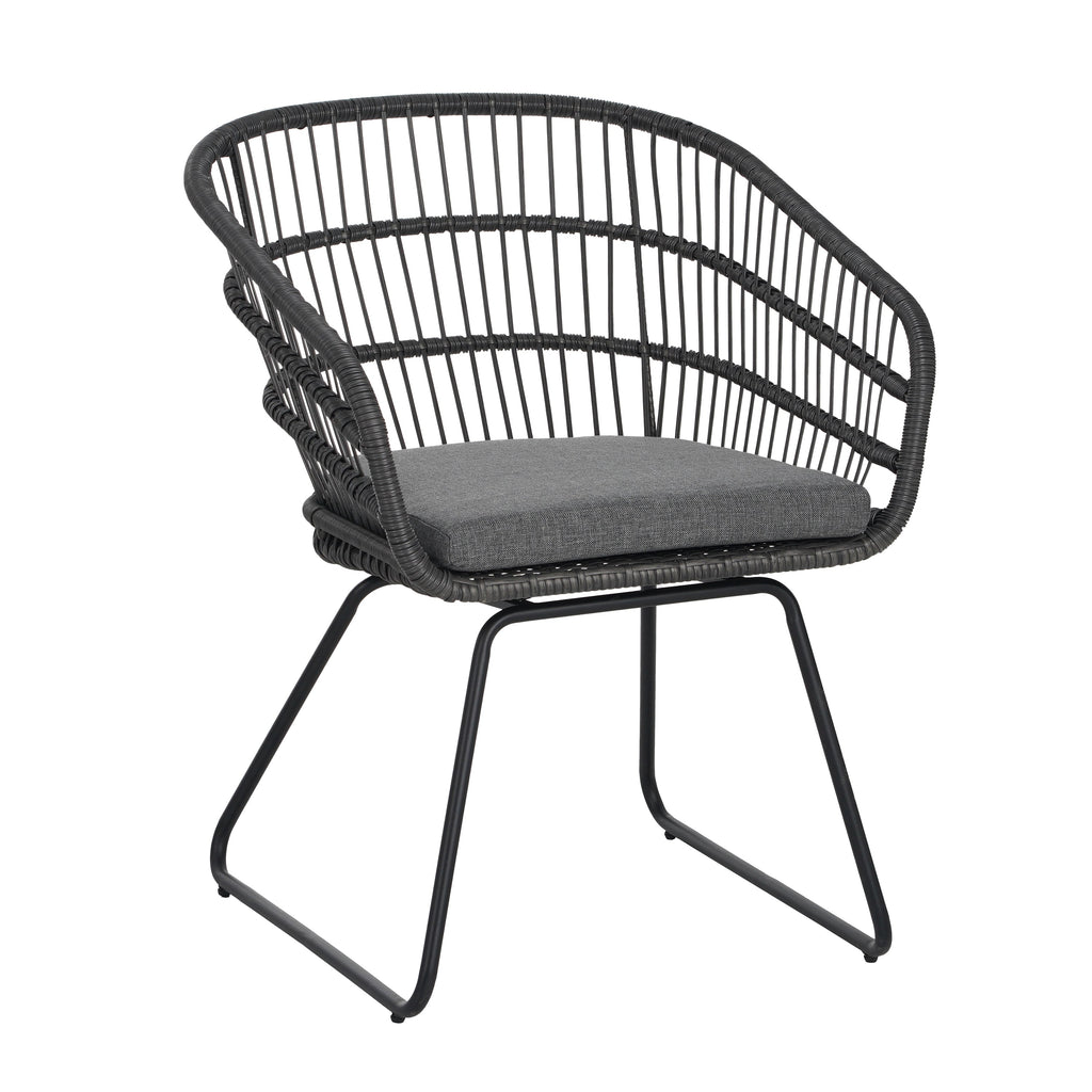 Outdoor Chair with Sled Legs and Curved Frame, Set of 2