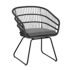 Outdoor Chair with Sled Legs and Curved Frame, Set of 2