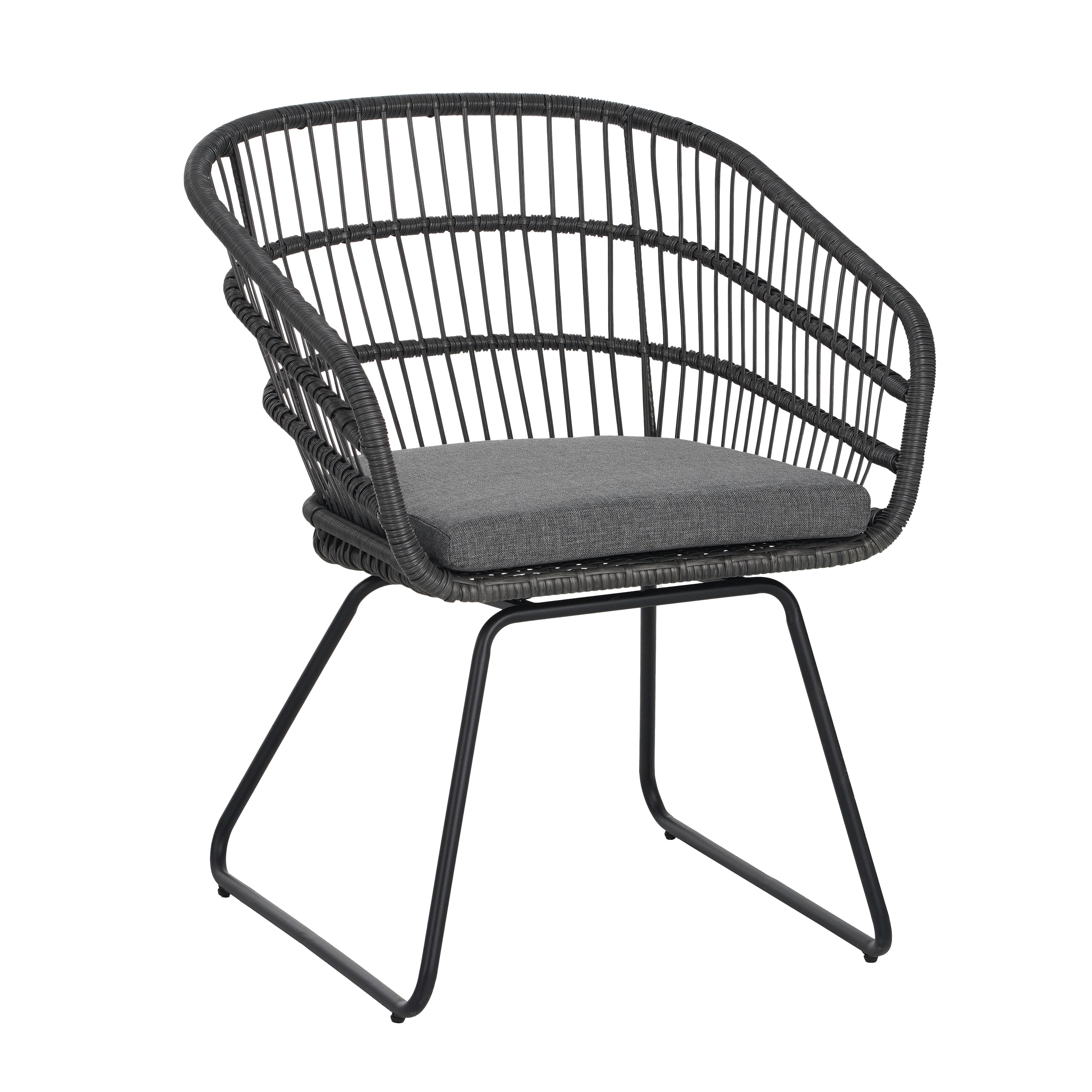Outdoor Chair with Sled Legs and Curved Frame, Set of 2