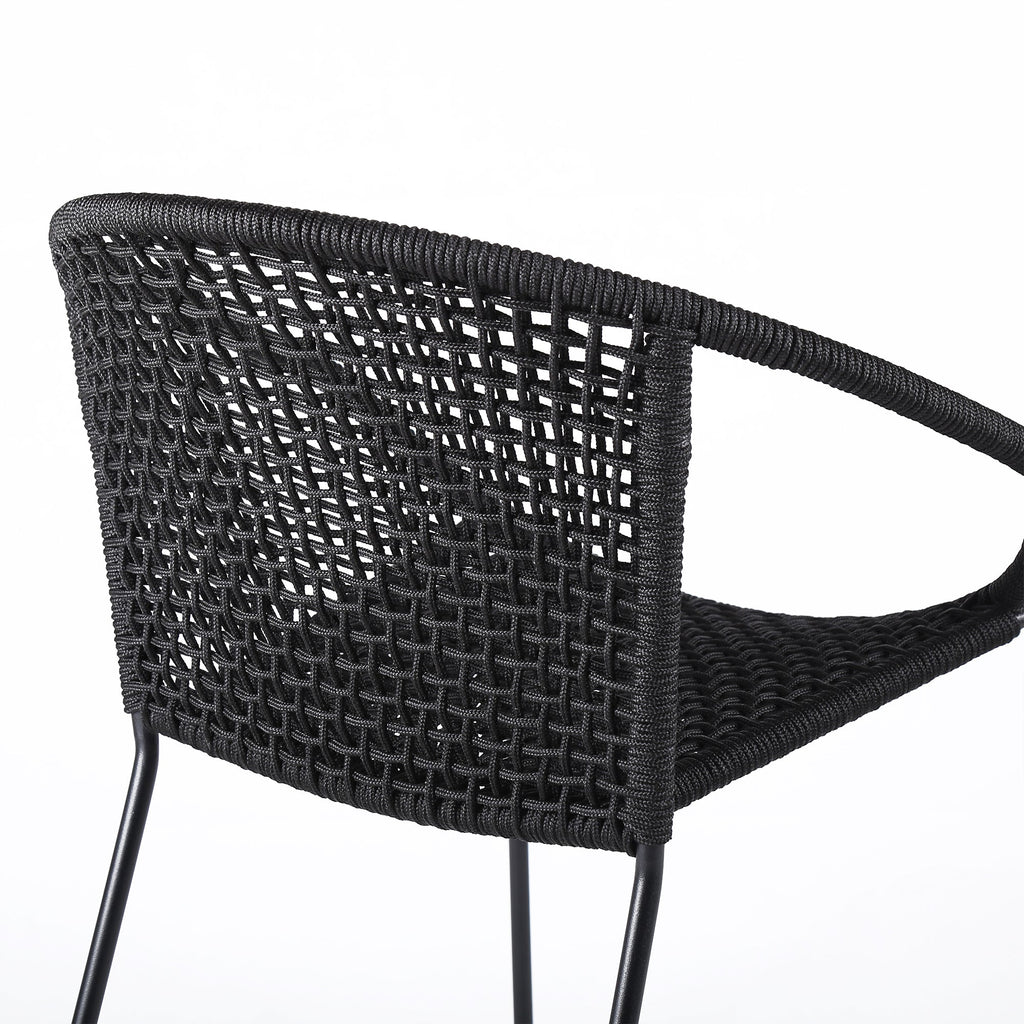 Quilla Indoor Outdoor Stackable Rope Dining Chairs, Set of 2