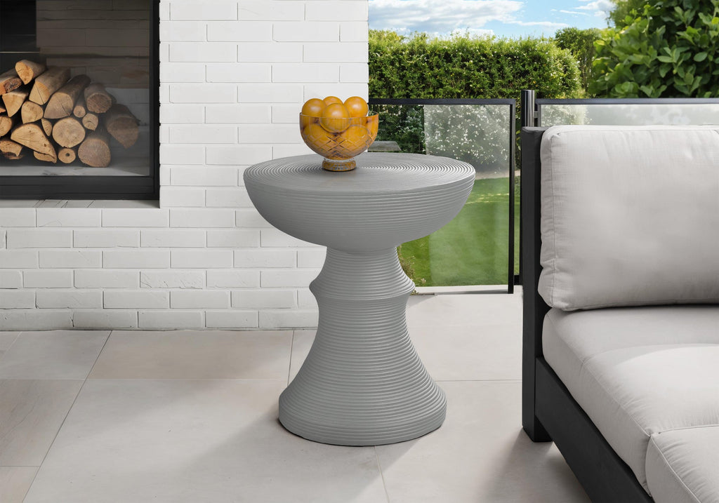 Modern Transitional Pedestal Indoor Outdoor Accent Table
