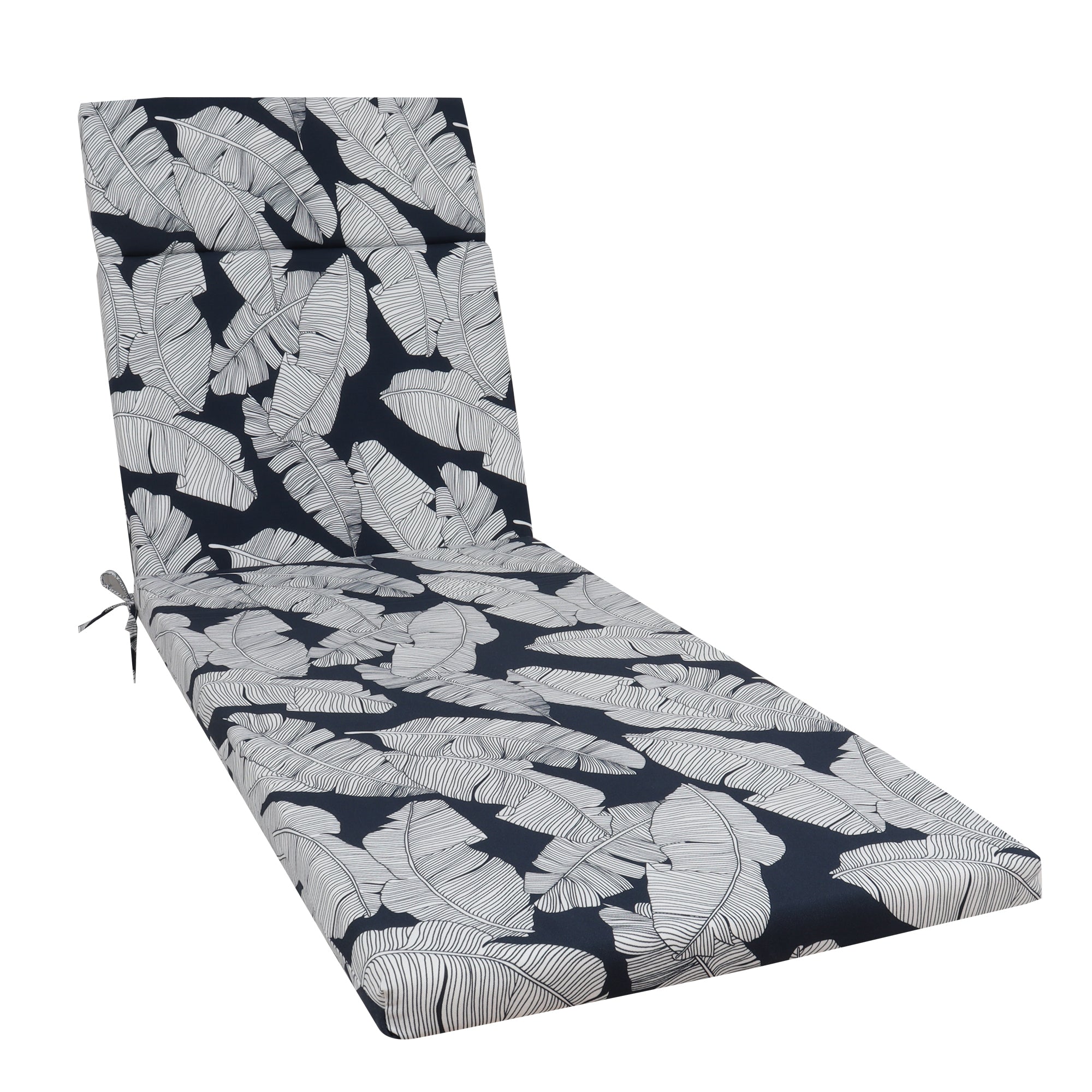 Tropical Indoor/Outdoor Chaise Lounge Chair Cushion with Ties, Set of 2
