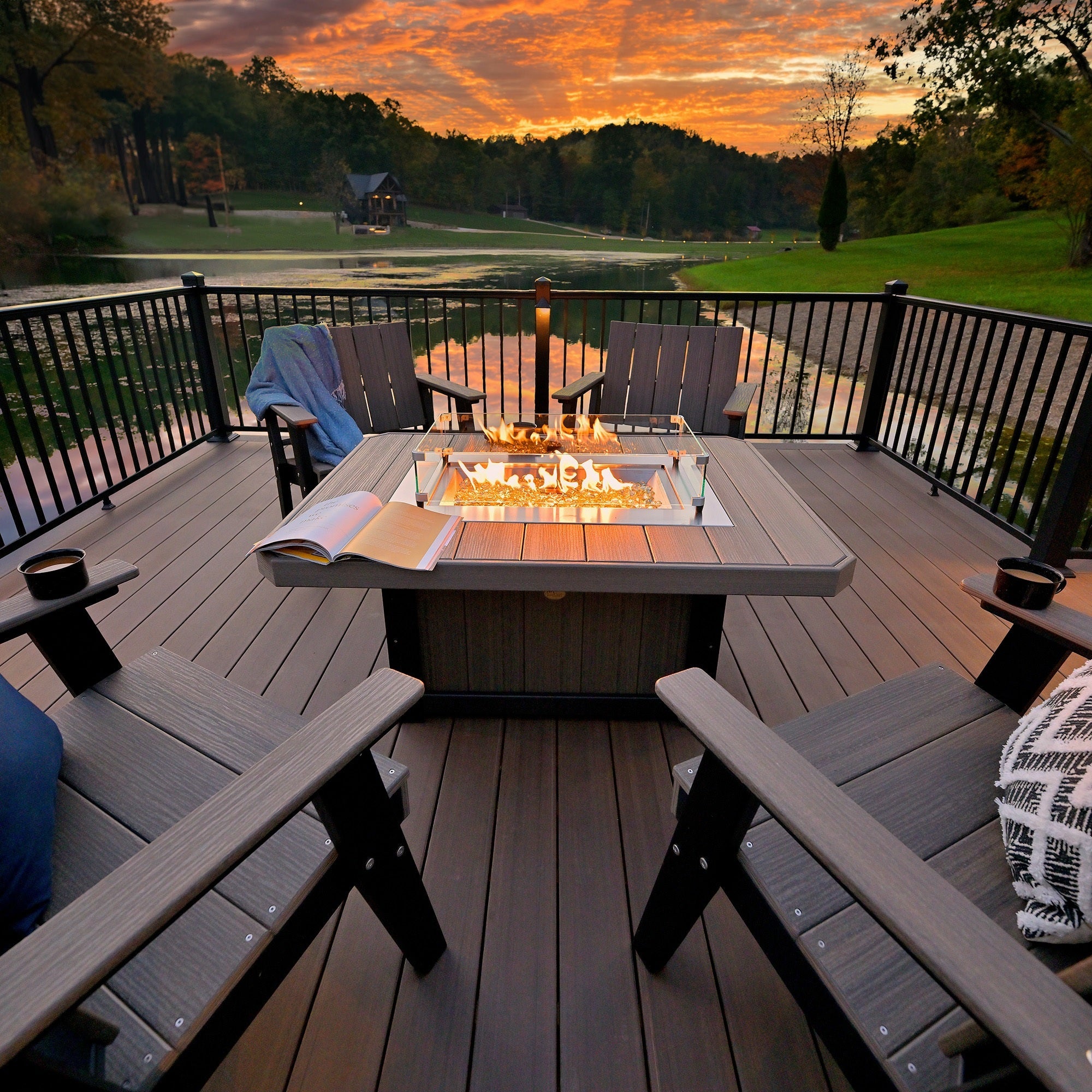 Lumin Fire Pit 51" Rectangular Table from LuxCraft