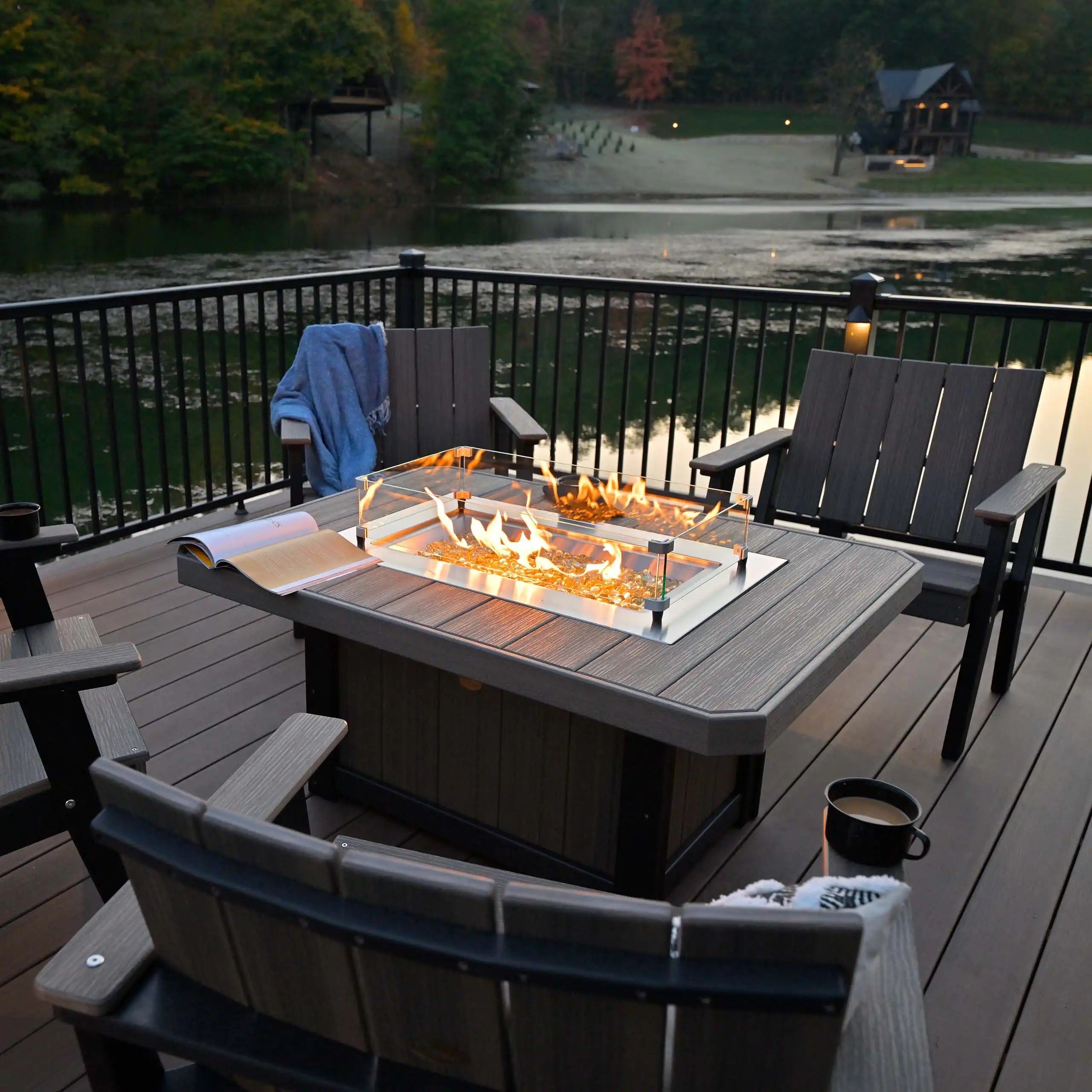 Lumin Fire Pit 51" Rectangular Table from LuxCraft
