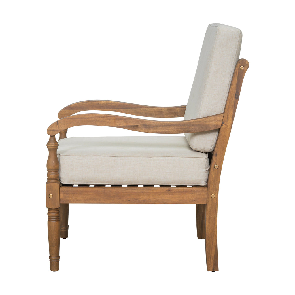 Islewood Acacia Wood Outdoor Patio Club Chair with Cushions